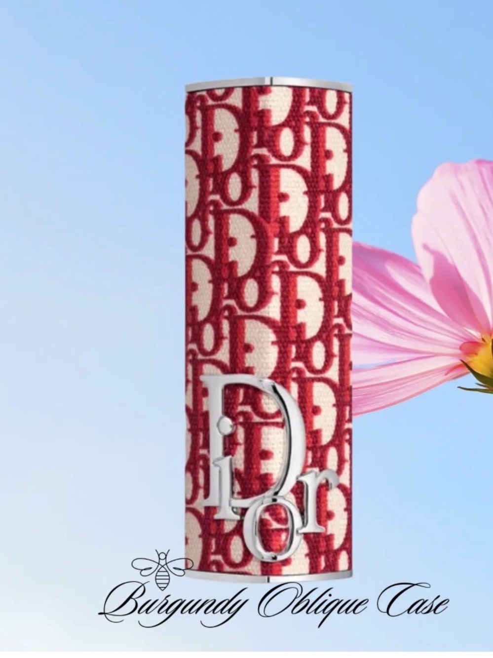 Dior Burgundy and Cream Oblique lipstick Case
